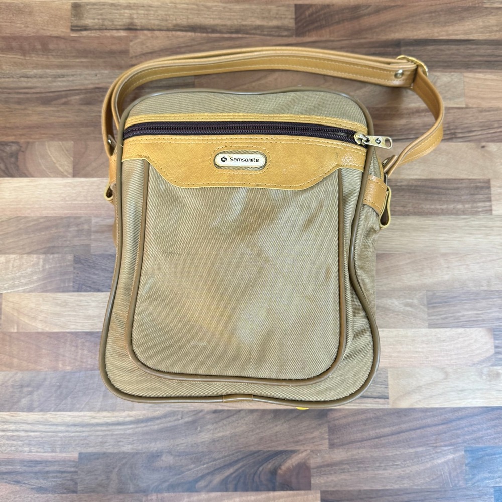 Samsonite Special Edition Tan Canvas Messenger Shoulder Bag Vintage fair